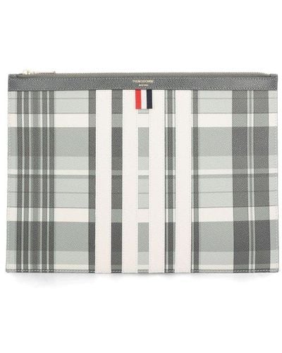 Thom Browne Checkered Zipped Clutch Bag - Multicolor