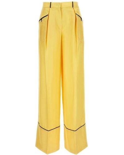 Bally Contrast Piping Pants - Yellow