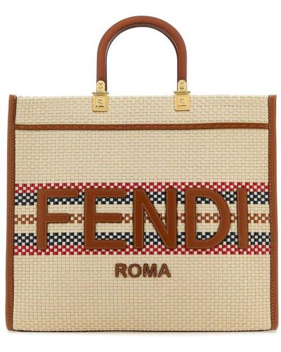 Shop FENDI SUNSHINE Casual Style Elegant Style Logo Totes (8BH386AP4XF1LN6)  by secondseconds