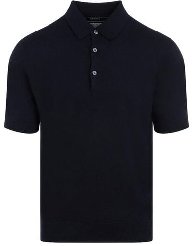 Zegna Short Sleeved Polo Shirt - Blue