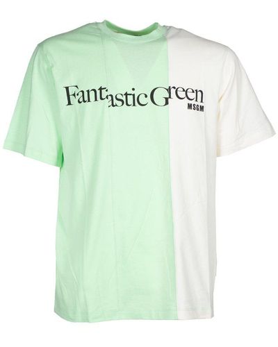 MSGM Fantastic Green Crewneck T-shirt
