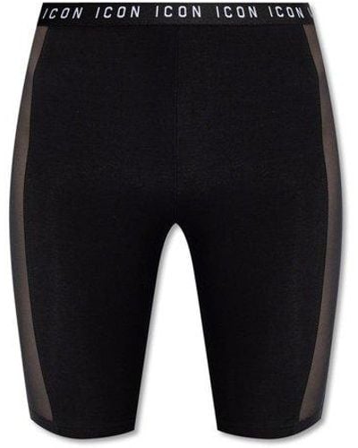 DSquared² Logo-waistband Cycling Shorts - Black