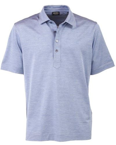 Zegna Short Sleeve Polo Shirt - Blue