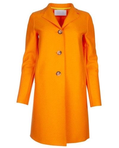 Harris Wharf London Single-breasted Long-sleeved Coat - Orange