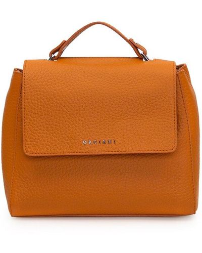 Orciani Sveva Logo Lettering Small Handbag - Orange