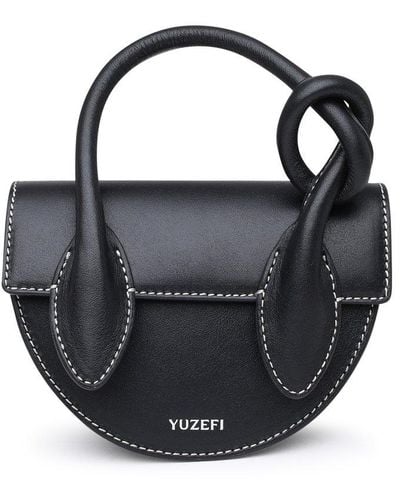 Yuzefi Pretzel Knot Detailed Mini Shoulder Bag - Black