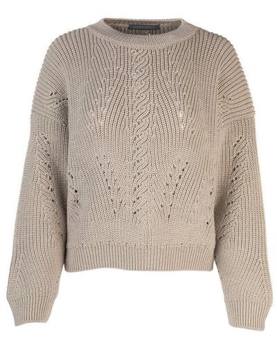 Alberta Ferretti Perforated Detail Sweater - Grey