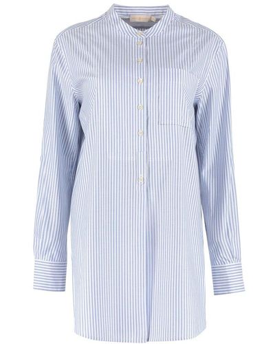 Tory Burch Striped Cotton Shirt - Blue