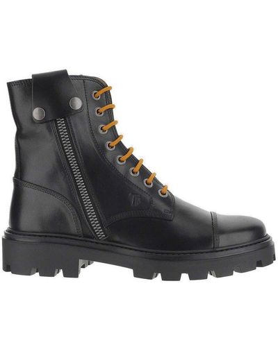 Tod's Lace-up Combat Boots - Black