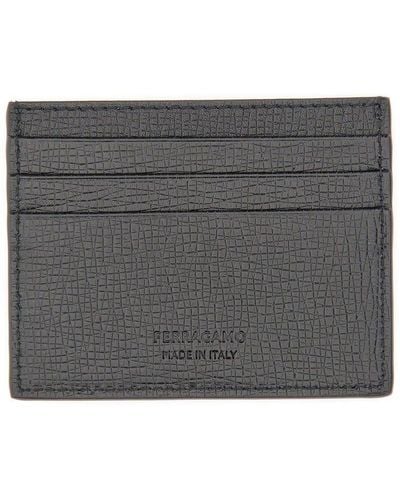 Ferragamo Logo Plaque Bi-fold Wallet - Grey