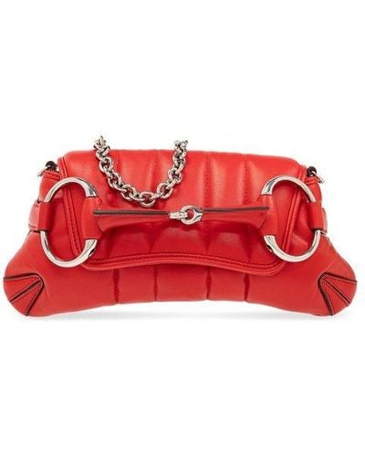Gucci 'horsebit Chain Small' Handbag - Red