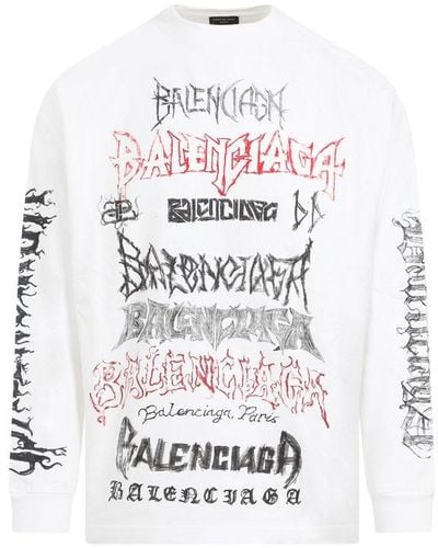 Balenciaga Diy Metal Long-sleeved T-shirt - White