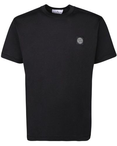 Stone Island Logo Patch Crewneck T-shirt - Black
