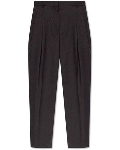 Paul Smith Wool Trousers With Creases - Black
