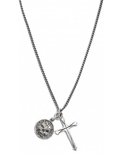 Emanuele Bicocchi Coin And Cross Pendant Necklace - Metallic