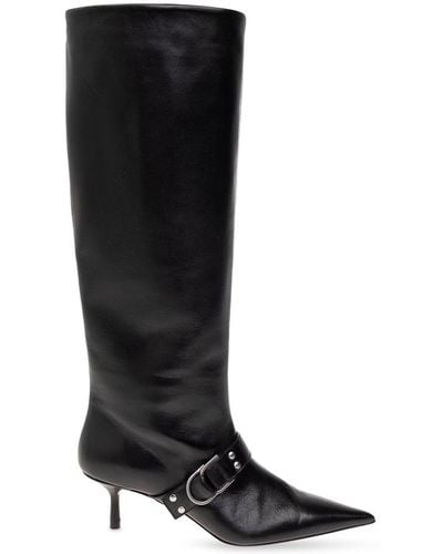 Blumarine Jeannie Buckle Detailed Boots - Black