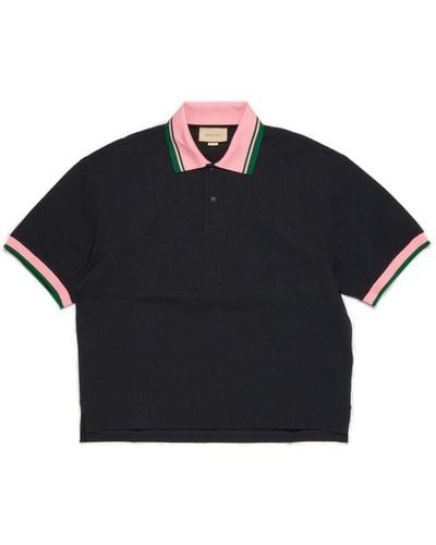 Gucci GG Jacquard Polo Shirt - Black