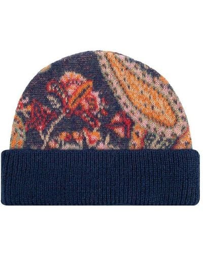 Etro Patterned Beanie, - Blue