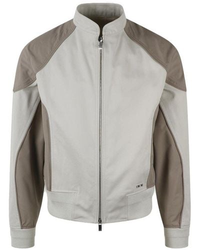Dior Zip-up Long-sleeved Jacket - Gray