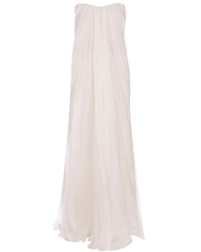 Alexander McQueen Bustier Evening Dress - White