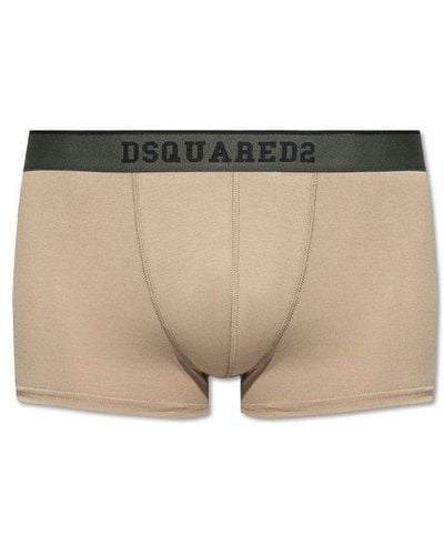 DSquared² Logo Waistband Stretch Boxers - Natural