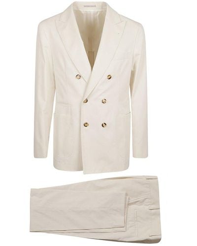 Brunello Cucinelli Double-Breasted Suit - White