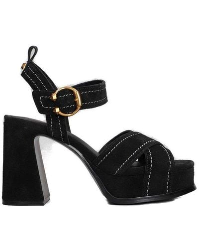Ash Melany Round-toe Sandals - Black