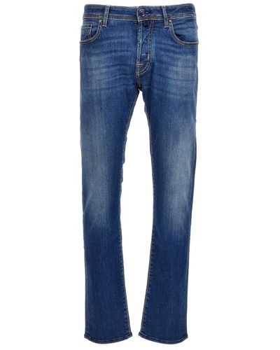 Jacob Cohen Bard Logo-patch Low-rise Slim-fit Jeans - Blue