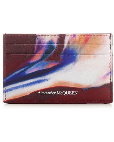 Alexander McQueen Card Holder In Multicolored - White