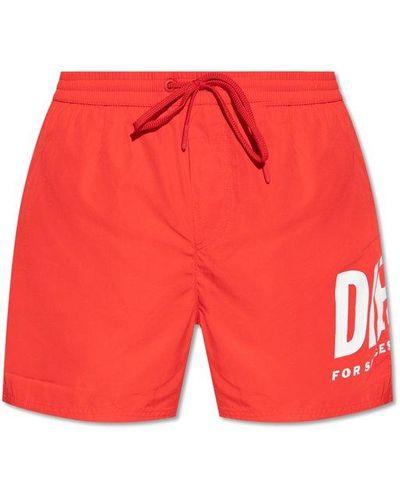 DIESEL Bmbx-nico Drawstring Swim Shorts - Red