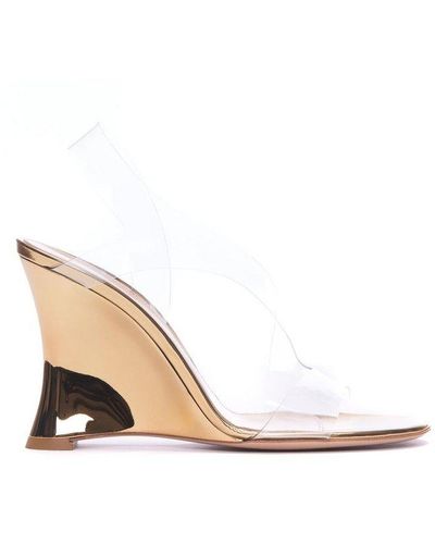 Gianvito Rossi Slingback High Wedge Sandals - Natural