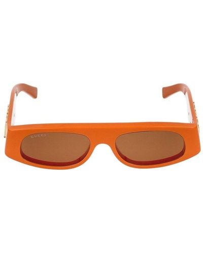 Gucci Rectangle Frame Sunglasses - Orange