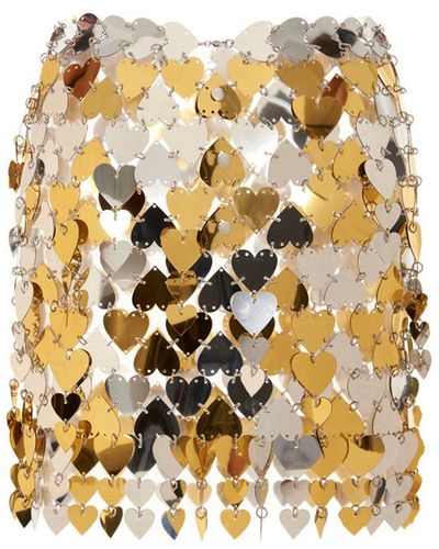 Rabanne Heart Sequin Skirt - Metallic