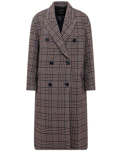 Isabel Marant Houndstooth Double-breasted Coat - Multicolour