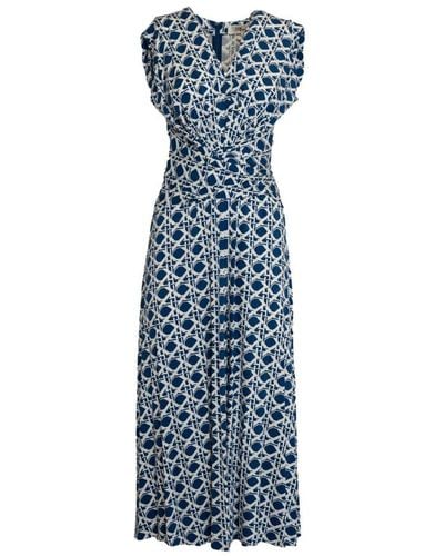 Diane von Furstenberg Dorothee V-neck Midi Dress - Blue