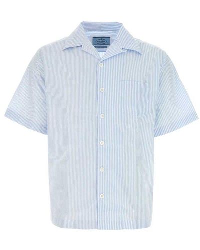 Prada Striped Short-sleeved Shirt - Blue