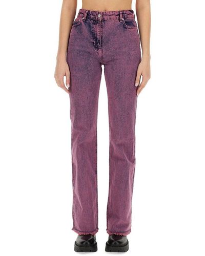 Moschino Jeans Frayed Hem Flared Jeans - Purple
