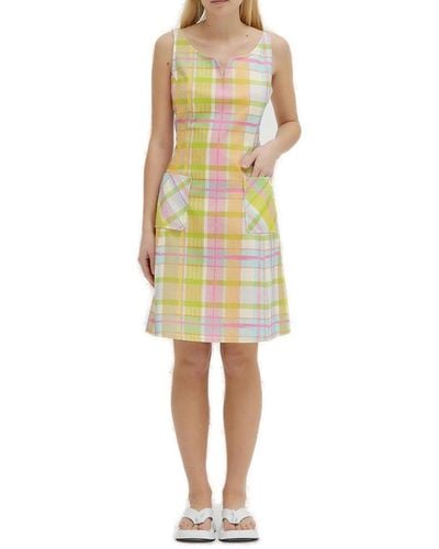 Boutique Moschino Checked Sleeveless Dress - Yellow