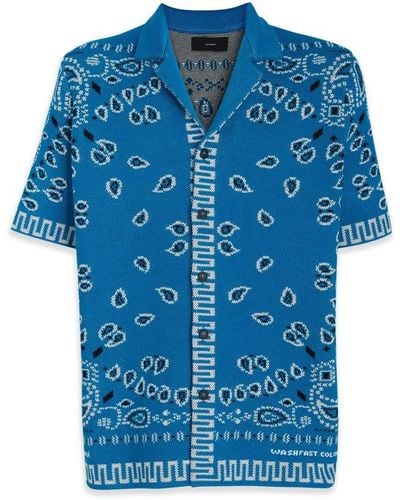 Alanui Bandana Printed Short-sleeved Shirt - Blue