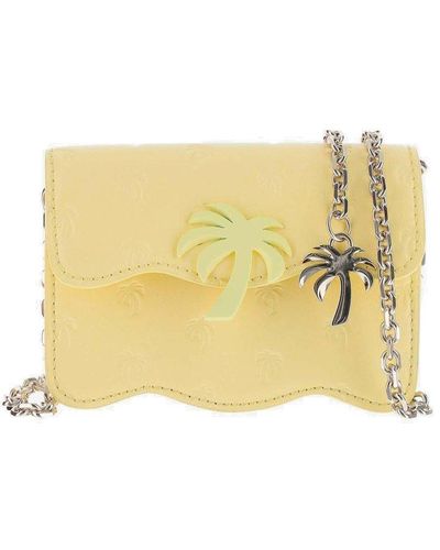 Palm Angels Palm Beach Embossed Leather Belt Bag - Yellow