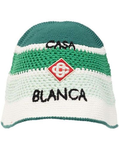 Casablancabrand Logo Embroidered Knitted Hat - Green