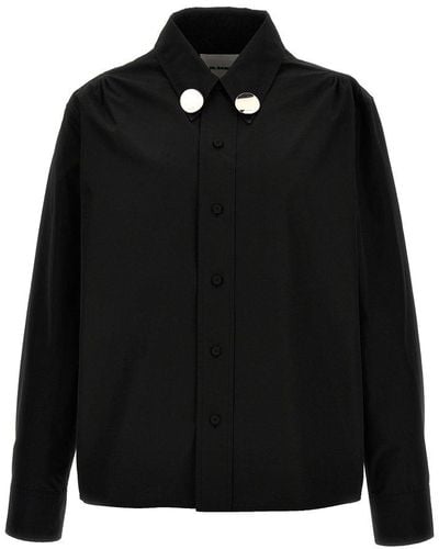 Jil Sander Jewel Detail Shirt - Black