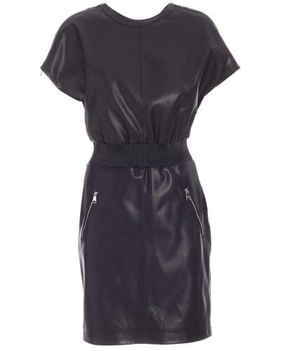 Karl Lagerfeld Synthetic Leather Dress In - Black