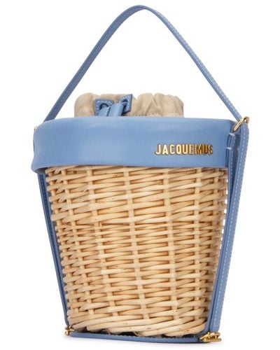 Jacquemus Le Panier Seau Wicker Bucket Bag - Blue