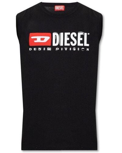 DIESEL 't-bisco-divstroyed' Sleeveless T-shirt - Black