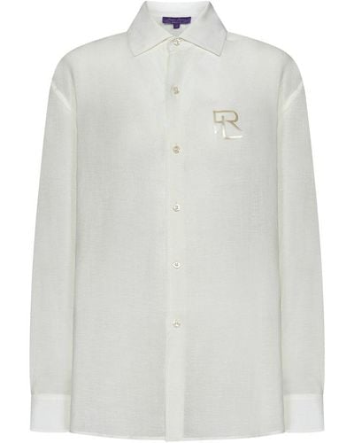 Ralph Lauren Collection Logo-embroidered Buttoned Shirt - White