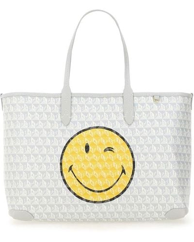 Anya Hindmarch I Am A Plastic Bag Wink Small Tote Bag - White