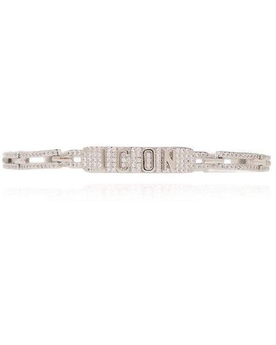 DSquared² Icon Logo Lettering Bracelet - Metallic