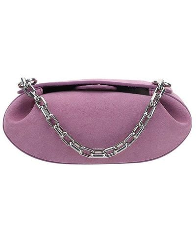 Yuzefi Dinner Roll Chain Link Shoulder Bag - Purple
