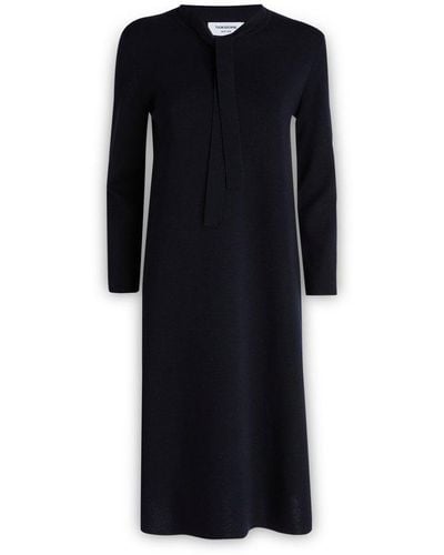 Thom Browne Tie Detailed Midi Dress - Black